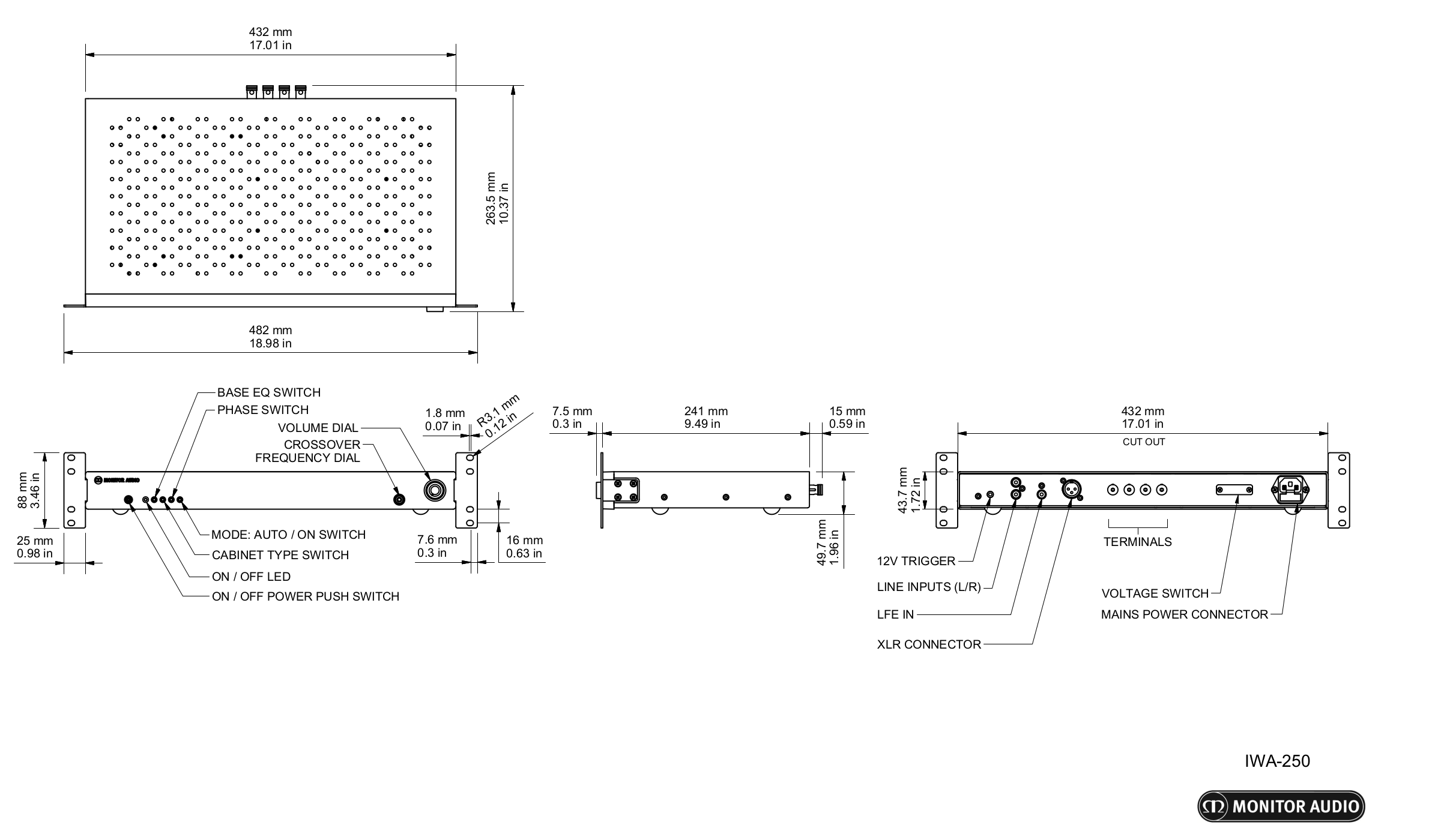 Monitor Audio IWA-250 drawning